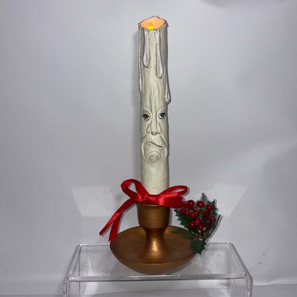 Gathered Traditions Jangle LED Candlestick Quirky Face Only 1 of Set of 2